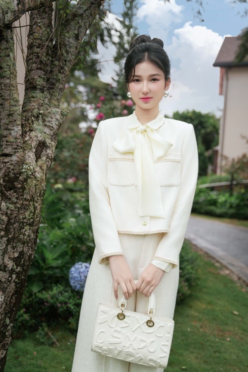 Sixdo Cream Organza Blouse